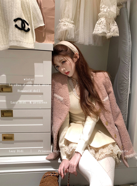 Lazy Didi【五折】枝间绘雪 羽绒内胆千金粗花呢编织小香风上衣