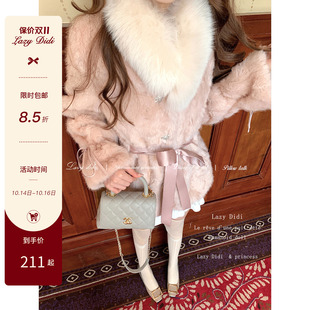 LazyDidi暖暖叙事【10/14新品】蝴蝶结收腰 定染纹理仿真环保皮草