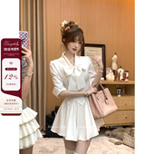 日常通勤收腰鱼尾衬衫 Lazy Didi小说女主 裙蝴蝶结系带千金连衣裙
