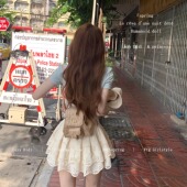 Lazy 南法5米刺绣全棉半裙收腰重工蛋糕短裙蓬蓬裙 Didi仲夏海风