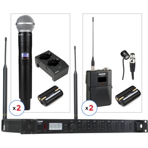 Shure/舒尔 ULXD4Q 四通道无线系统配手持发射机与领夹发射机