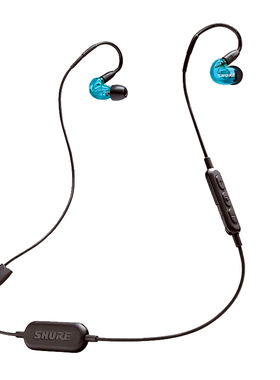 Shure/舒尔 SE215SPE--W/-B-BT1 无线蓝牙隔音耳机塞双耳挂蓝白色