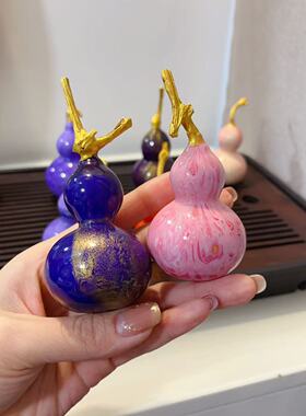 新款飘漆葫芦摆件家居玄关客厅办公室乔迁开业礼品手盘文玩饰品批