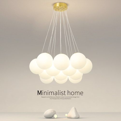 北欧奶油风客厅吊灯简约现代主卧室餐厅房间2025新款网红轻奢灯具