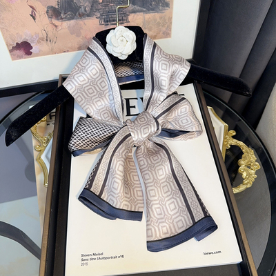 韩版百搭100%桑蚕丝丝巾长条女杭州丝绸双层双面真丝围巾领巾飘带