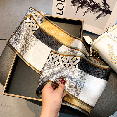 100%桑蚕丝飘带领巾长巾