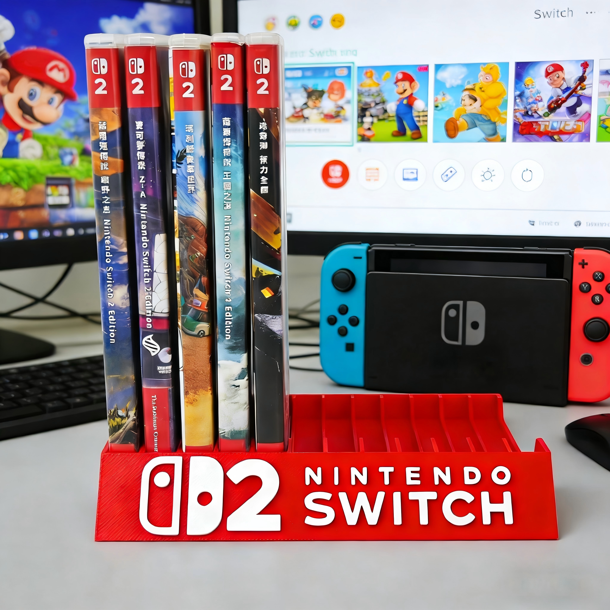 Switch2实体卡带盒任天堂游戏收纳架3D打印个性化定制1代通用底座
