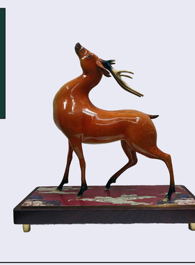 一路幸福铜梅花鹿摆件乔迁礼物