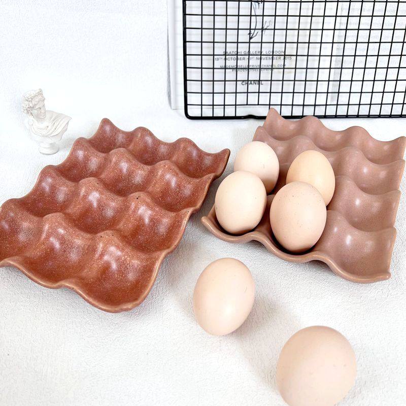 创意家用陶瓷收纳盒鸡蛋格子个性厨房冰箱保鲜储藏装鸡蛋的蛋托架,收纳整理,食物收纳盒,淘宝优惠券,粉丝福利购,淘宝优惠卷