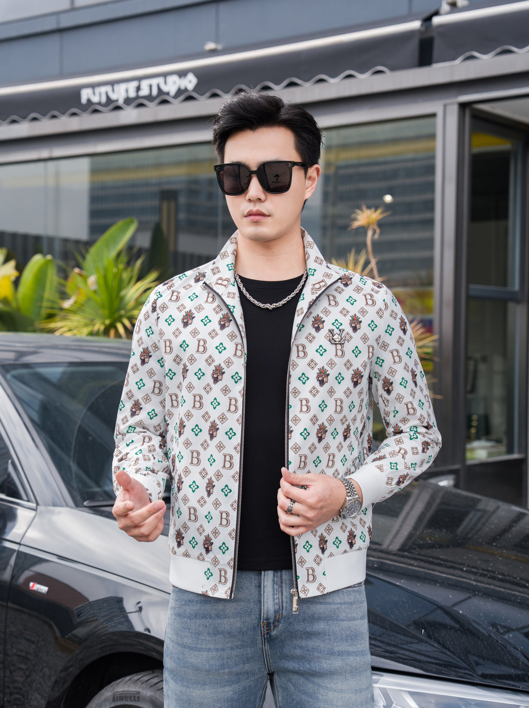 欧货潮牌2026春夏薄款户外防晒衣时尚休闲夹克柔软舒适立领外套男