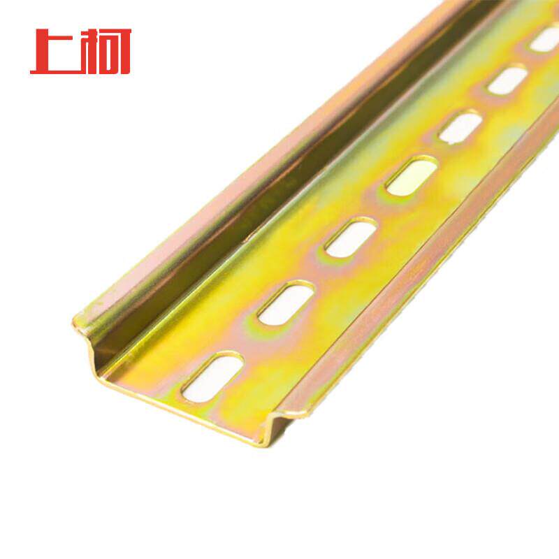 上柯E1362国标35mm断路器电气卡轨C45接线导轨镀彩锌厚0.7mmX孔4.