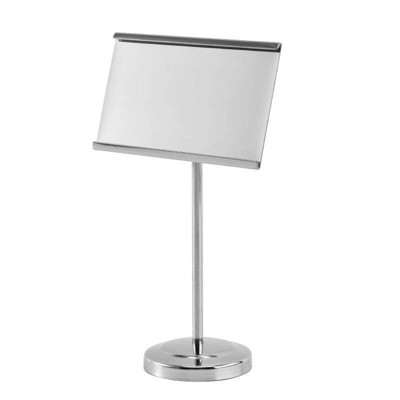 谋福(CNMF)餐牌座卡插卡台不锈钢餐桌自助餐签名架台(6寸银色