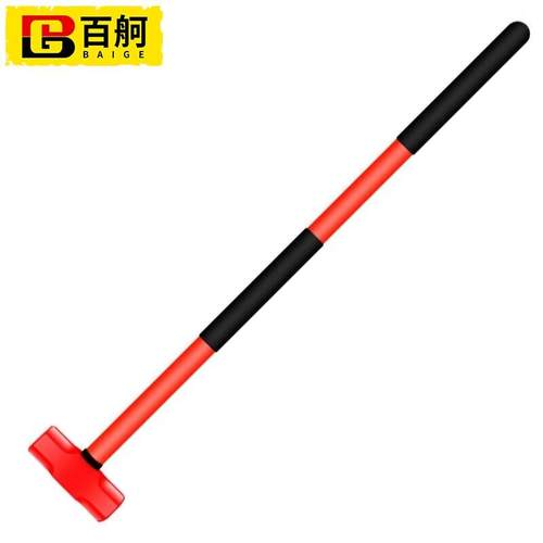 百舸防震八角锤消防大铁锤石头锤火灾逃生器材拆砸墙倒桩铁锤18磅