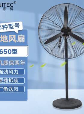 菲尼泰科电风扇工业电风扇(650型铝叶落地扇3米线)商用大功率落地