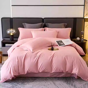 小绵羊素影流光长绒棉四件套60s支贡缎轻奢套件法式被套床单床品