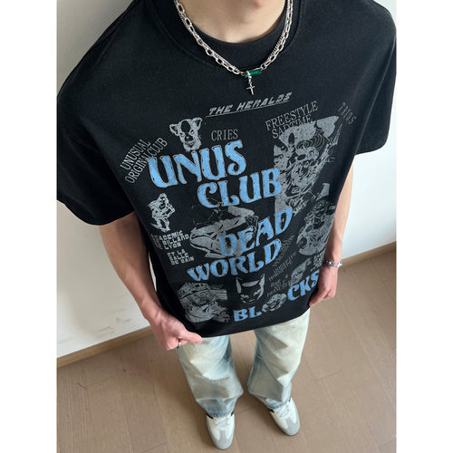 UNLGjojo纯棉重磅短袖T恤男