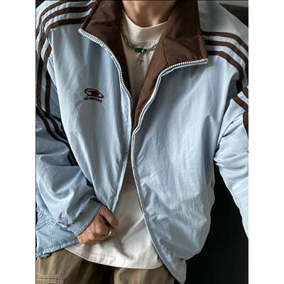 UNLG三条杠立领棉服双面穿外套男