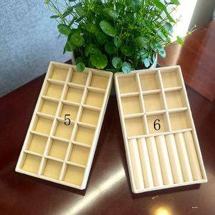 首饰盒内衬海绵垫耳钉盒子手饰品首饰收纳盒精致抽屉内绒布格子