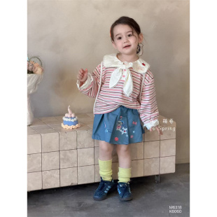 萌希·26春 卡通牛仔短裙K6060