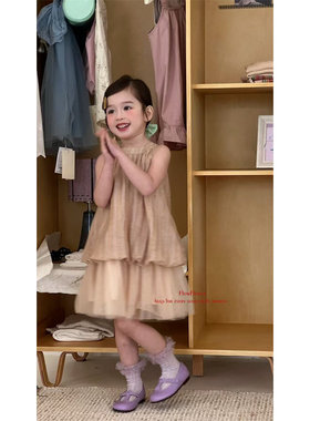 HJ·26夏~小众高级竖条挂脖裙711227