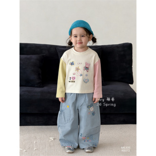 萌希·26春 K6072 卡通图案休闲裤