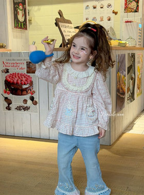 FLL·26春~格子花边娃娃衫54034