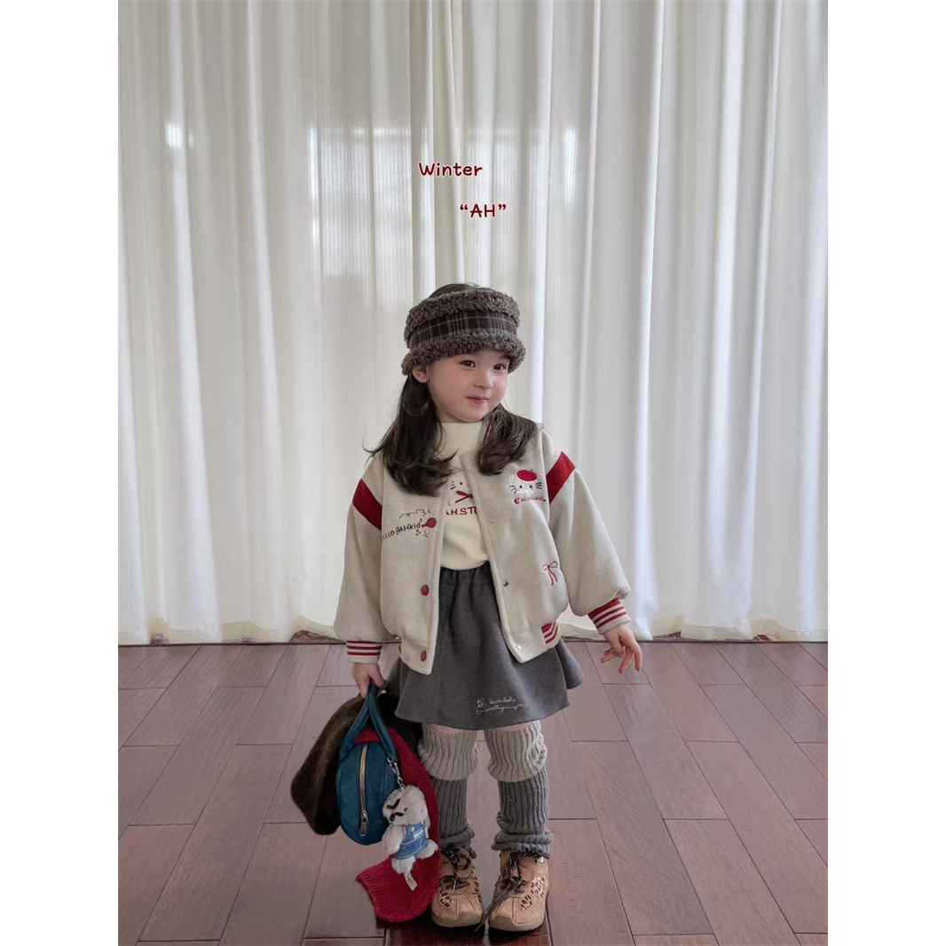 AH·25冬~贴布kt猫加绒打底衫A98096