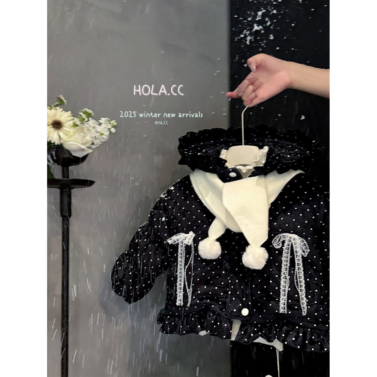 HOLA.CC·25冬~波点丝绒棉衣6639