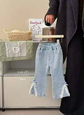 釉兮·26春～花边微喇牛仔裤885010