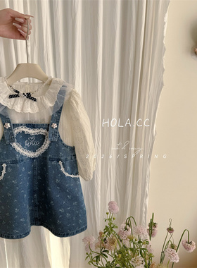 HOLA.CC·26春~牛仔印花背带裙3158