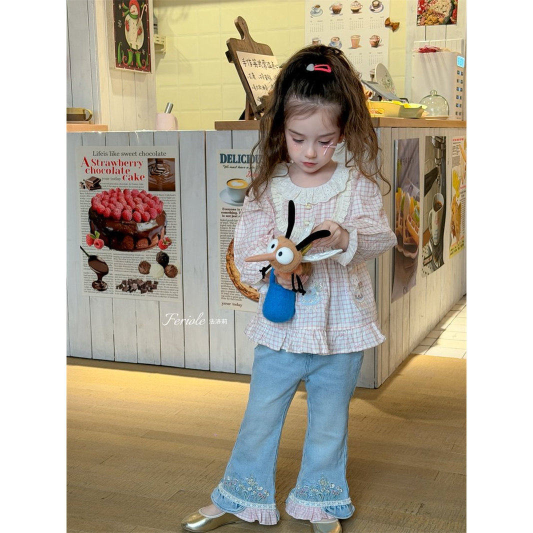 FLL·26春~刺绣花边脚口牛仔裤54020,童装/婴儿装/亲子装,儿童牛仔裤,淘宝优惠券,粉丝福利购,淘宝优惠卷