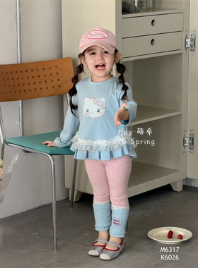 萌希·26春~kt猫蕾丝花边T恤M6317