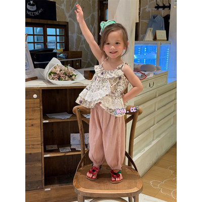 HOLA.CC·26夏~花布灯笼裤两件套6871