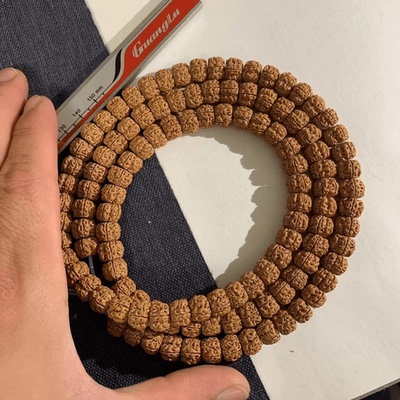 藏式一代盘龙纹花王树王龙纹龙鳞爆肉菩提子佛珠鬼脸小金刚108颗