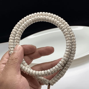 原生态未脱脂正月藏式药片直切大留白海南星月菩提108颗文玩佛珠