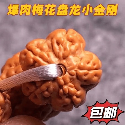 小金刚菩提子手串108颗蜂窝原籽梅花桩双盘龙纹树神佛珠包邮五瓣