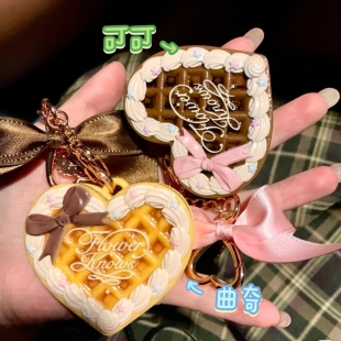 花知晓甜心小熊mini蜜粉饼挂件书包可爱学生挂饰包包闺蜜挂件礼物