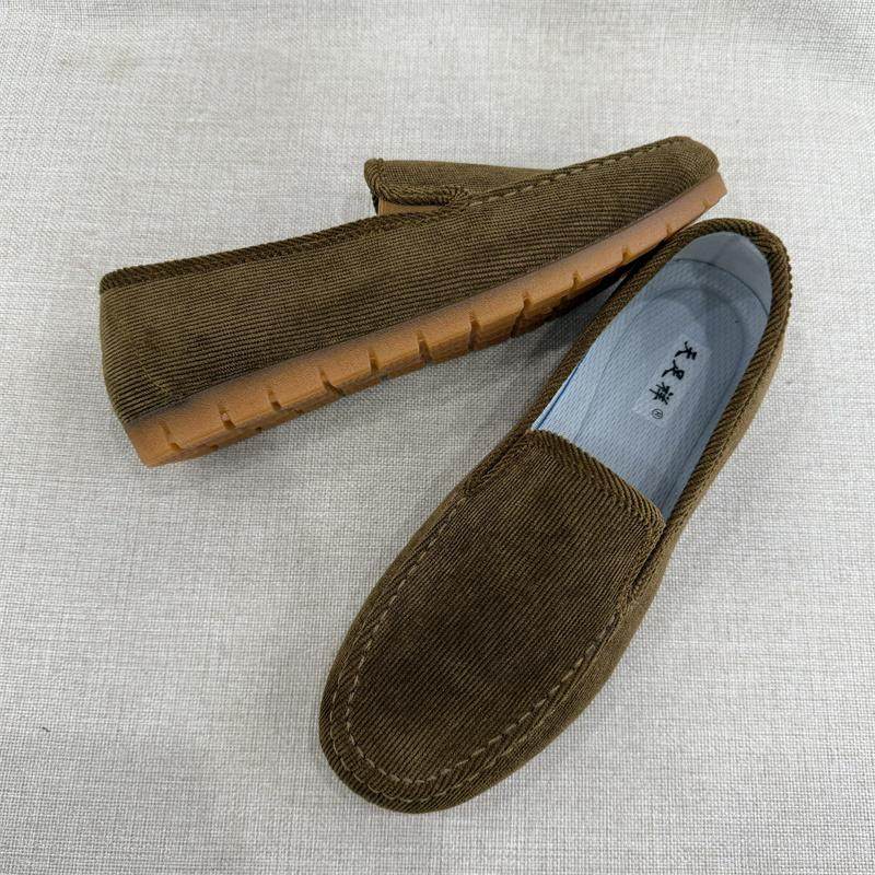 老北京春秋时尚透气一脚蹬黑灰咖灯芯绒低帮休闲软底舒适男式布鞋,流行男鞋,布鞋,淘宝优惠券,粉丝福利购,淘宝优惠卷