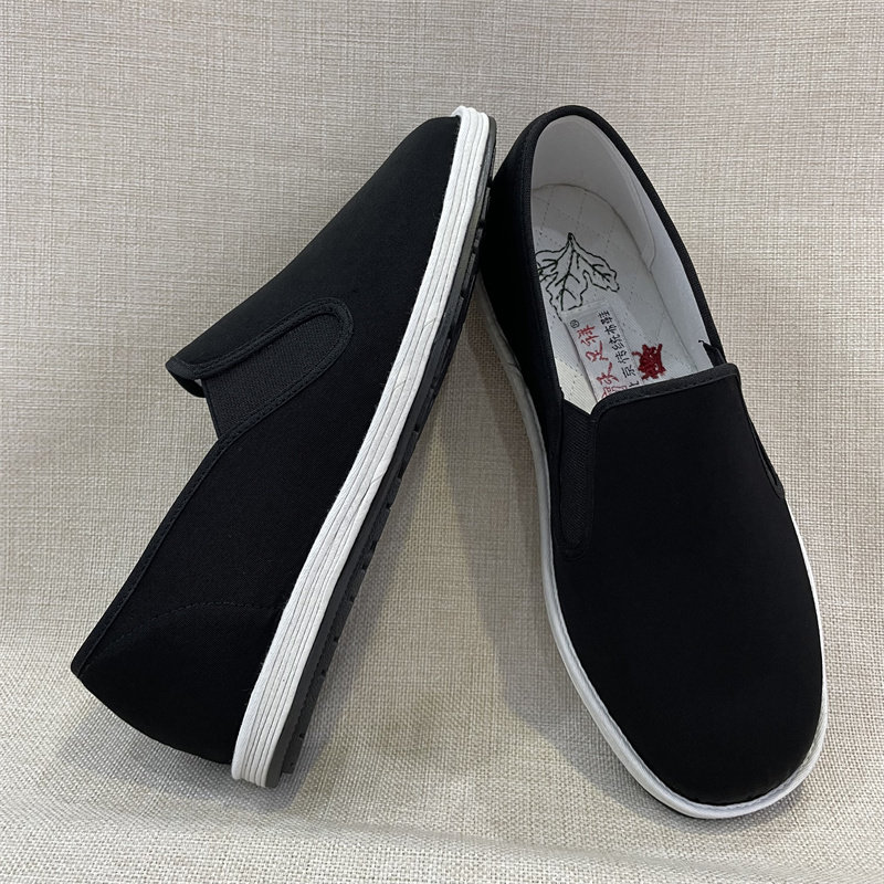 老北京手工千层底春秋透气舒适宽版套脚黑色艾草休闲国风男黑布鞋,流行男鞋,布鞋,淘宝优惠券,粉丝福利购,淘宝优惠卷