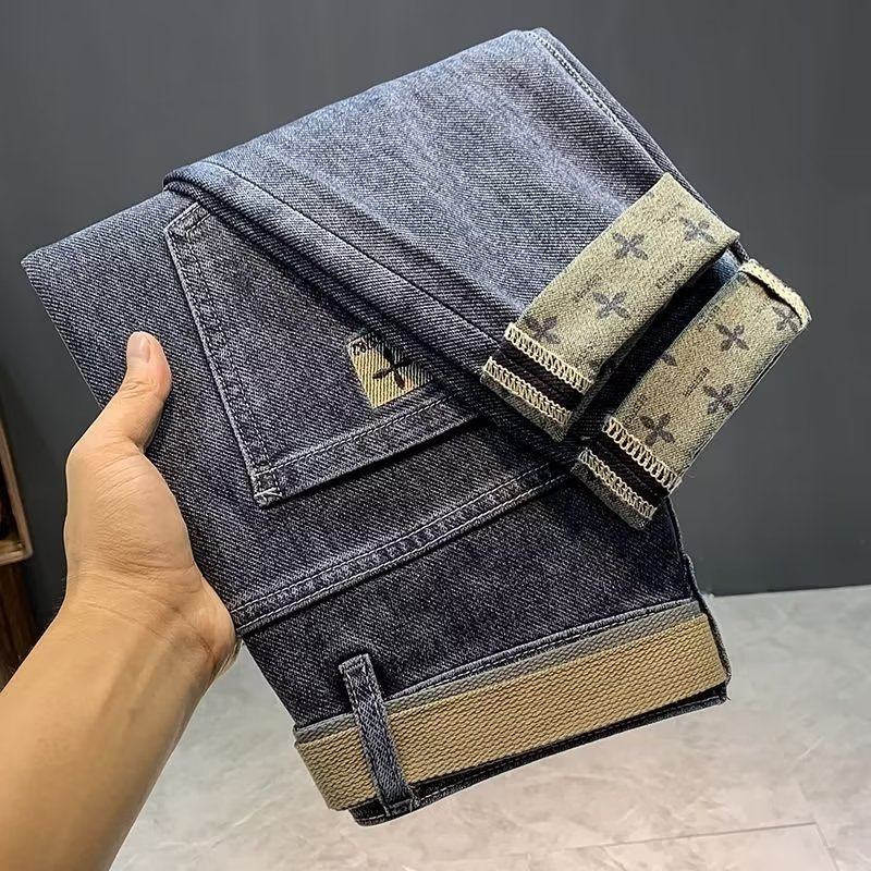 香港高品质牛仔裤男春夏款奢侈品休闲弹力修身小脚高端百搭长裤子