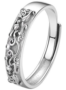 男士925纯银民族风浮雕貔貅戒指