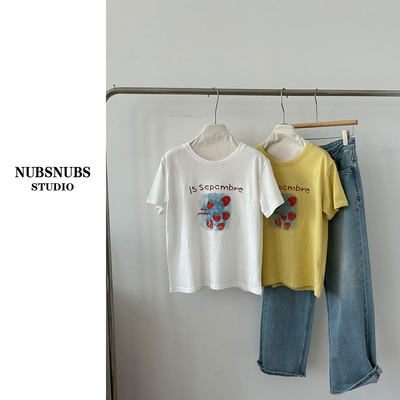 3.28大林自制 “草莓”印花 65棉 设计感T恤