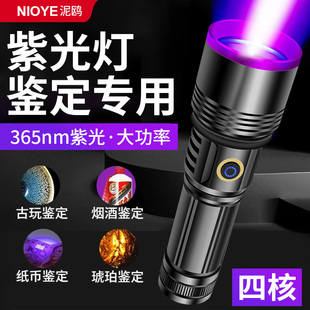 伍德氏紫光灯鉴定专用猫藓古董防伪验汽车改色膜验钞紫外线手电筒