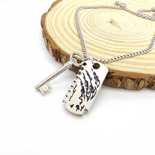 夏以昼苹果项链 同款狼爪方牌项链锁骨链时尚项链 吊牌狼爪项链