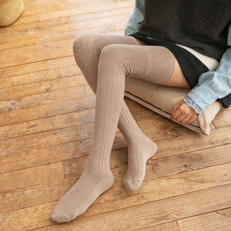 가을 겨울 두꺼운 무릎 위 스타킹 모직 따뜻한 양말 여성 양말 높은 양말 허벅지 양말 스타킹