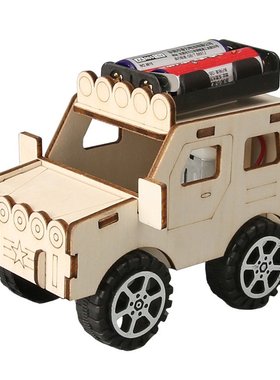 电动吉普车手工diy发明作品创意小车模型齿轮传动科学小实验SW06