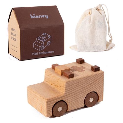 黑胡桃木榉木实木玩具模型工程车实木玩具车儿童玩具礼物SW76