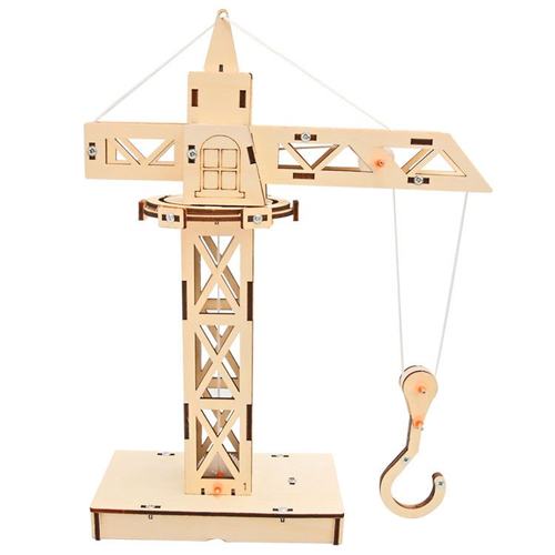 科技小制作塔吊起重机遥控升降DIY手工stem教育科学实验教具SW16