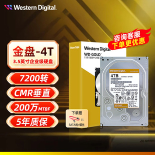 WD4003VRYZ 7200转256M SATA6Gb 企业硬盘 西部数据金盘4TB