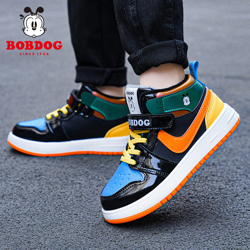 巴布豆中帮板鞋防水耐磨运动鞋